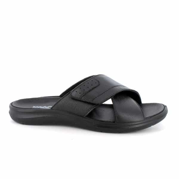 כפכפים לגברים מעור טבעי רך עם רצועה מתכווננת. סוליה עם בלימת זעזועים ומדרס נוח מעניקים נוחות בהליכה. תוצרת איטליה.