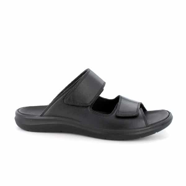 כפכפים לגברים מעור טבעי רך עם הרצועות המתכווננות מאפשרות התאמה אישית לרגל. סוליה עם בלימת זעזועים ומדרס נוח מעניקים נוחות בהליכה. תוצרת איטליה.