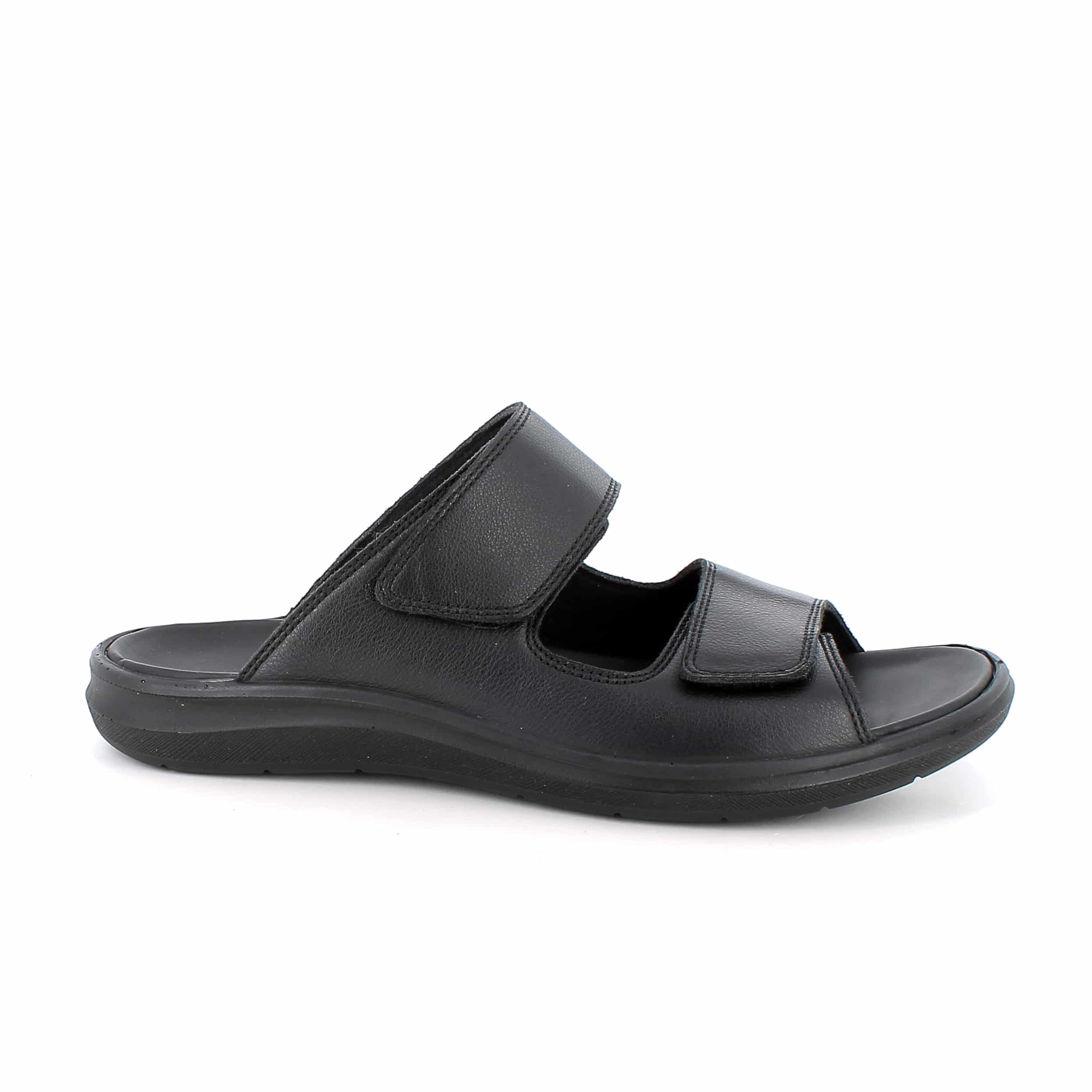 כפכפים לגברים מעור טבעי רך עם הרצועות המתכווננות מאפשרות התאמה אישית לרגל. סוליה עם בלימת זעזועים ומדרס נוח מעניקים נוחות בהליכה. תוצרת איטליה.