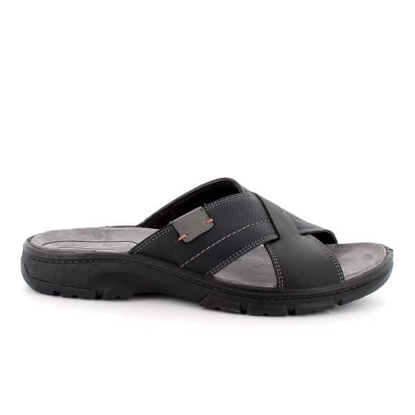 כפכפים לגברים מעור טבעי רך בעיצוב מודרני. סוליה קלה עם בלימת זעזועים ומדרס נוח מעניקים נוחות בהליכה. תוצרת איטליה.