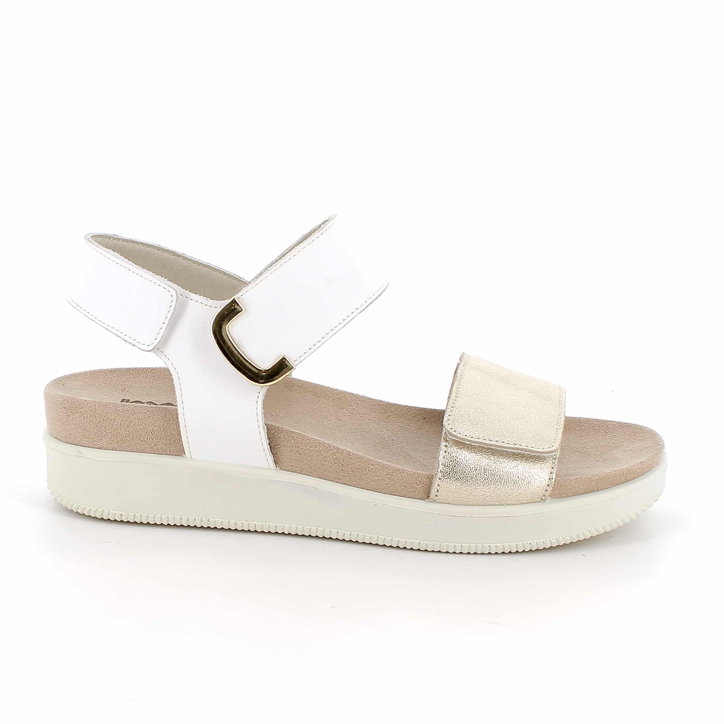 סנדלי עור עם אבזם דקורטיבי. דגם קל עם מדרס רך, סוליה גמישה ובלימת זעזועים לנוחות מקסימלית לאורך כל היום. תוצרת איטליה.